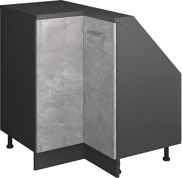Narożna szafka kuchenna na dach skośny beton 75.6x75.6x81.6 r-line