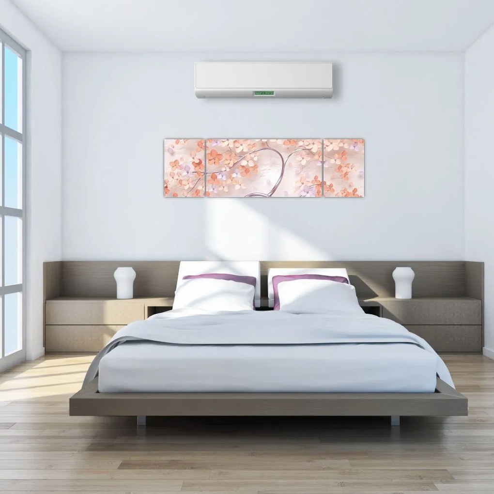 Obraz kwiatów drzewa koralowego - abstrakcja (170x50 cm)