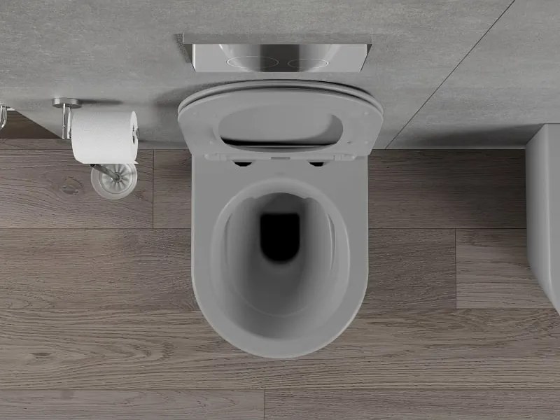 Mexen Rico miska wc Rimless z deską wolnoopadającą slim, duroplast, szara jasna mat - 30724061
