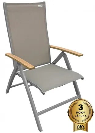 EXPERT WOOD - aluminiowy rozkładany fotel ogrodowy
