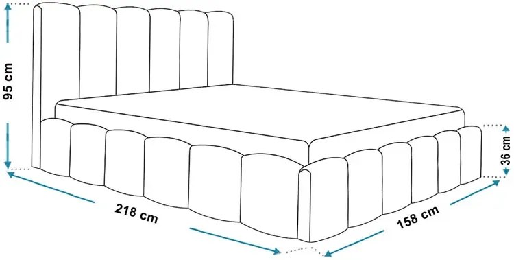 Tapicerowane łóżko z pikowanym zagłówkiem 140x200 Zofea 3X - 36 kolorów