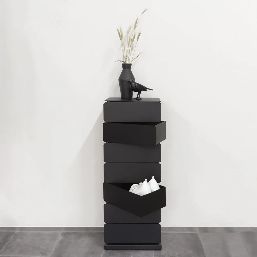 Czarna metalowa komoda 37x99x26 cm Joey – Spinder Design