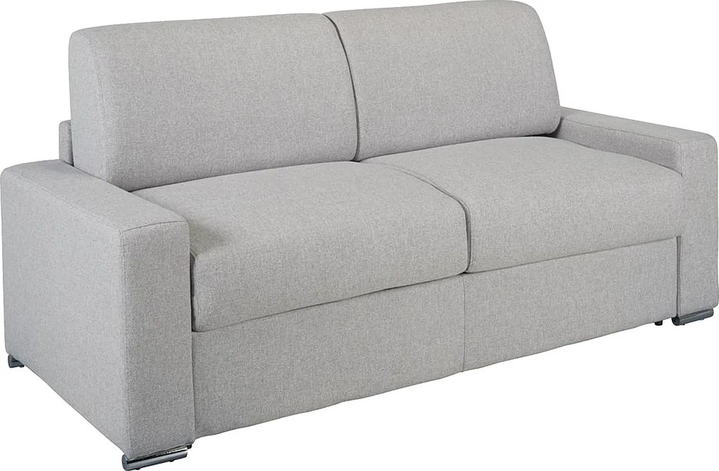 Kanapa 3-osobowa typu express  -Szary - Wymiary miejsca do spania: 140 cm - Materac 16 cm z pamięcią kształtu - CALITO