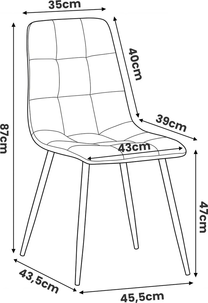 Zestaw 4 nowoczesnych krzeseł grafitowych S2-N79