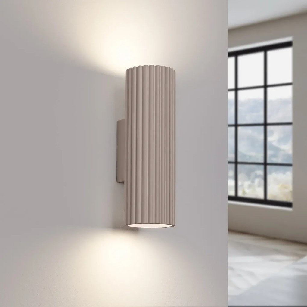 Kinkiet KARBON 20 taupe ryflowany  SOLLUX  LIGHTING