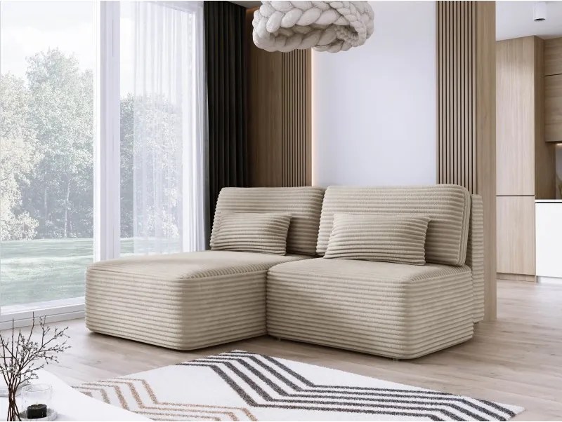 Narożnik TILIA wolnostojący układ L strona Lewa z funkcją spania w tkaninie Tilia 11