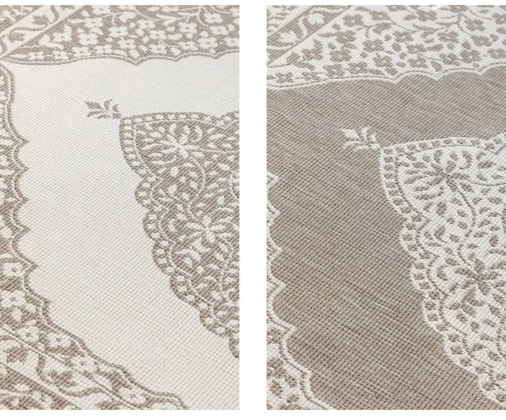 Brązowo-kremowy dywan odpowiedni na zewnątrz 80x150 cm Gemini – Elle Decoration