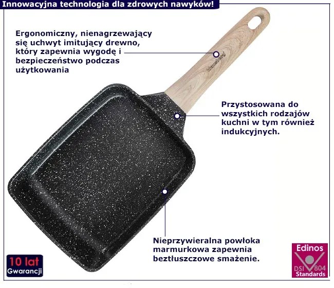 Czarna Marmurkowa Patelnia Do Omletów D2-E01