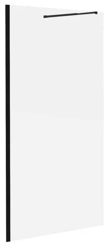Ścianka prysznicowa do kabiny walk-in czarny mat - Szkło zapobiegające osadzaniu się kamienia 8 mm - 140 x 200 cm - DAREN