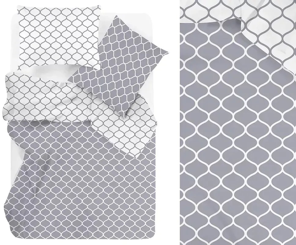 Pościel Bawełniana Greno Premium Decor 140x200 szara GRENO