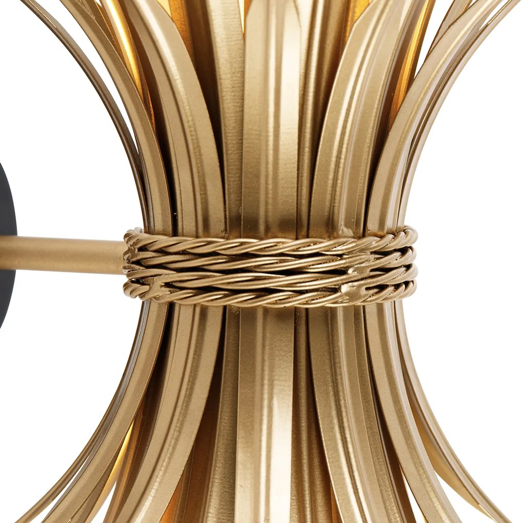 Lampa ścienna w stylu art deco złota - Wesley ArtDeco Oswietlenie wewnetrzne