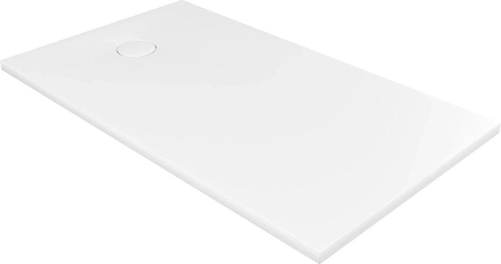 Brodzik prostokątny z konglomeratu RONA Classic | Różne rozmiary| Różne kolory : Kolor - Biały połysk, Rozmiar - 120x80 cm