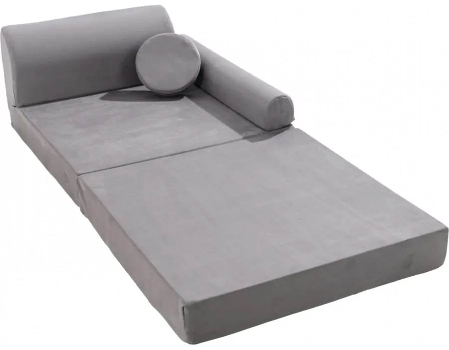 Velvet sofa dziecięca, szara - meowbaby®
