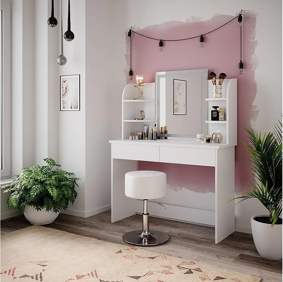 Stół do toalety biały 106x40x142 charlotte