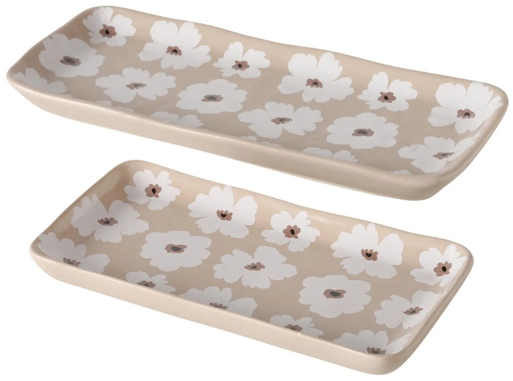 Patery ceramiczne w kwiaty, 13 - 15 cm, CANEA