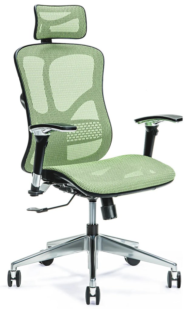 Wygodny fotel biurowy ergonomiczny Ergo 500. Fotel tapicerowany przewiewną siatką Mesh, 5 kolorów do wyboru. Fotel ma regulowane oparcie, podłokietniki. wysokość zagłówka. Nowoczesne meble biurowe.