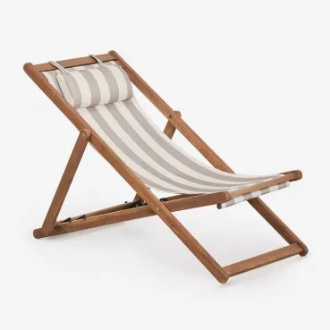 Składana Hamak Drewniany Z Poduszką Kardis Kremowa Tapioca - Mokka Brąz - Sklum