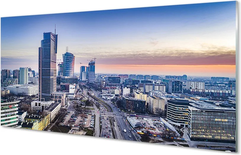 Panel nad Blat Kuchenny Warszawskie Wieżowce o Poranku