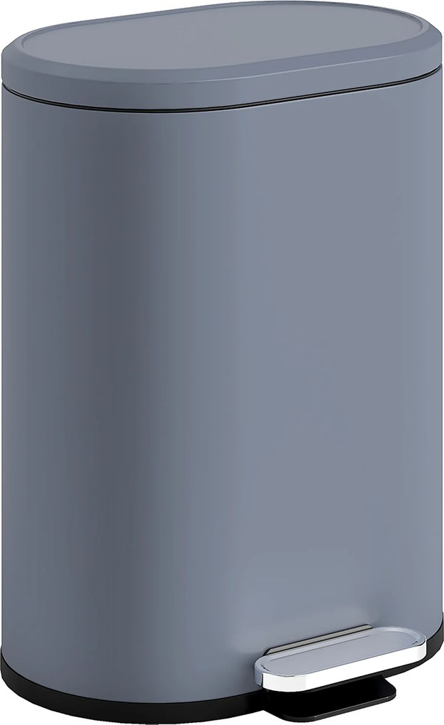HOMCOM Kosz na śmieci do kuchni 30 l kosz na pedał z pokrywą soft-close, pedał, metalowy, szary, 36,5 X 31 x 61 cm | Aosom PL