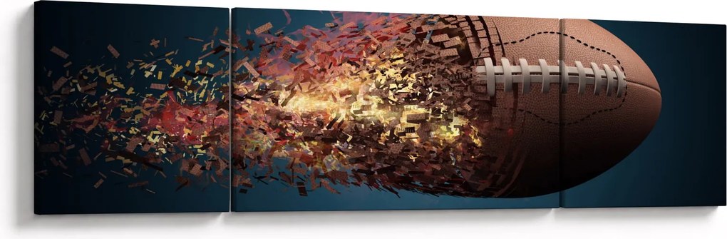 Obraz - Piłka do rugby w akcji (170x50 cm)