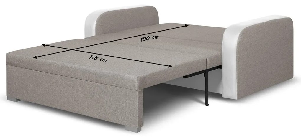 Sofa 2os z funkcją spania CONDI Beżowy/Brązowy