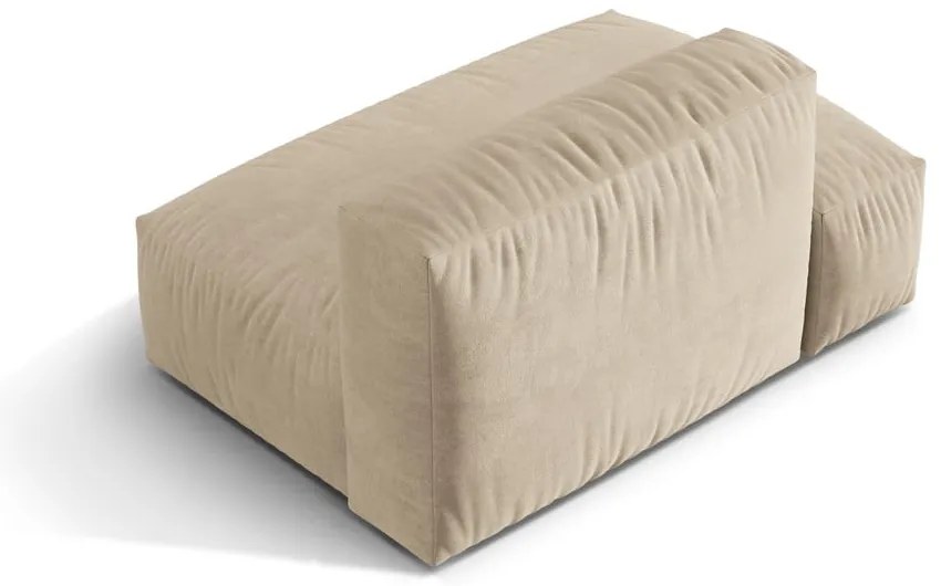 Beżowy aksamitny moduł sofy (lewostronny) Martina – Micadoni