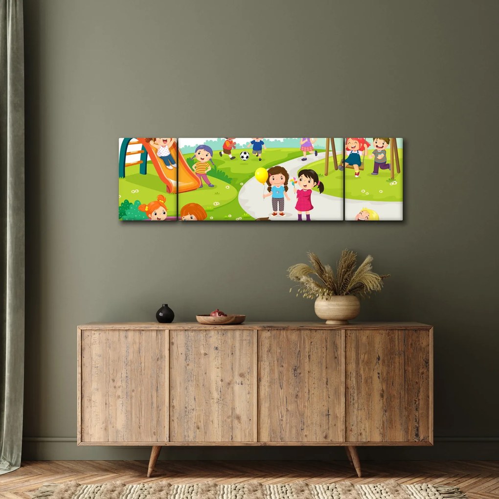 Obraz dziecięcych zabaw w piaskownicy (170x50 cm)