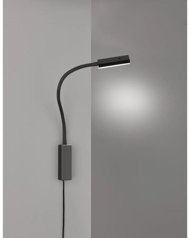 Czarna metalowa lampa punktowa LED ze ściemniaczem Raik – Fischer & Honsel