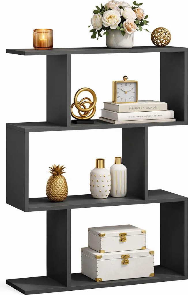 Czarny regał otwarty L3-S08