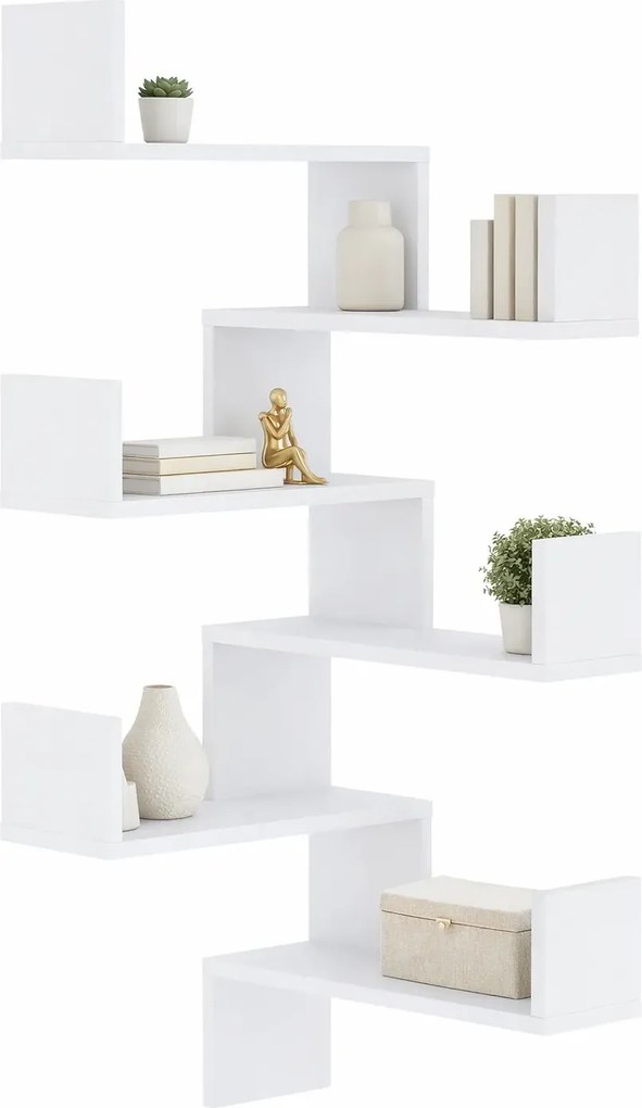 Zestaw 2 Białych Półek Narożnych P5-W47