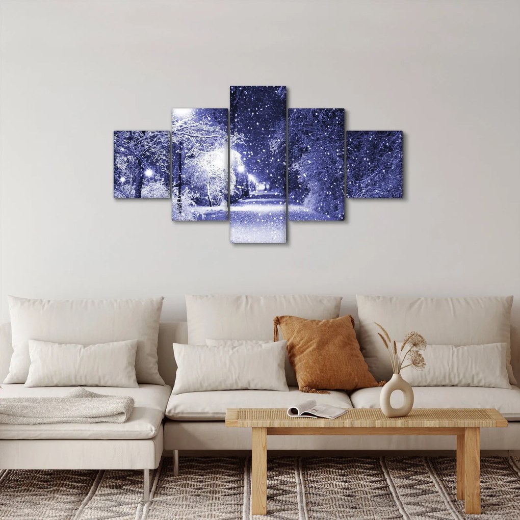 Obraz - Magiczna zimowa noc (125x70 cm)