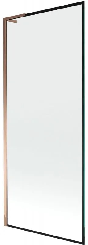 Mexen Next L parawan nawannowy 1-skrzydłowy 80 x 150 cm, czarna ramka, różowe złoto - 895-080-000-03-70-60