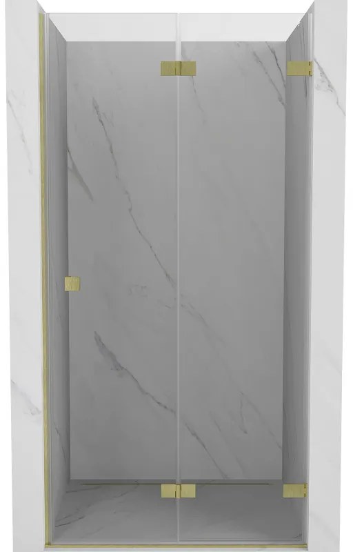 Mexen Lunar-F drzwi prysznicowe składane prawe 65 cm, transparent, złote szczotkowane - 836-065-000-55-00-P