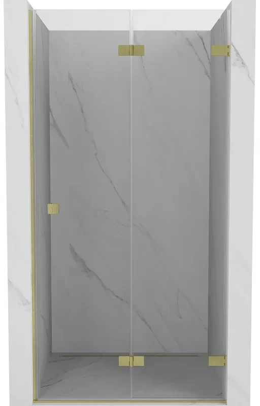 Mexen Lunar-F drzwi prysznicowe składane prawe 65 cm, transparent, złote szczotkowane - 836-065-000-55-00-P
