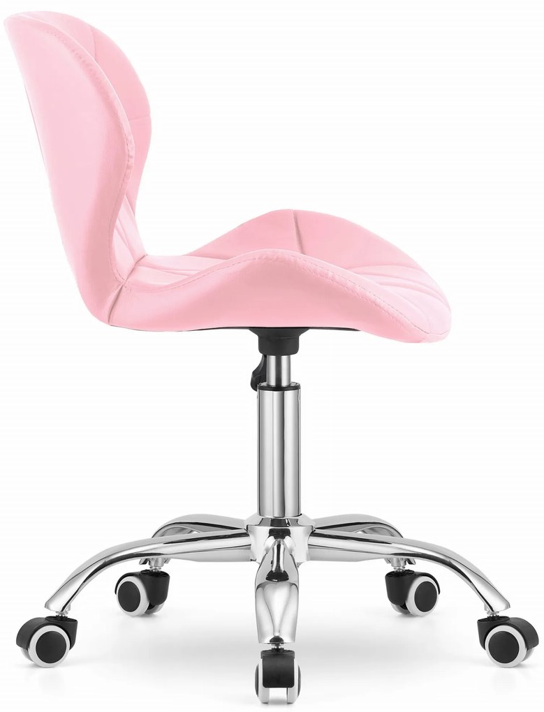 Krzesło biurowe AVOLA z ekoskóry, różowe