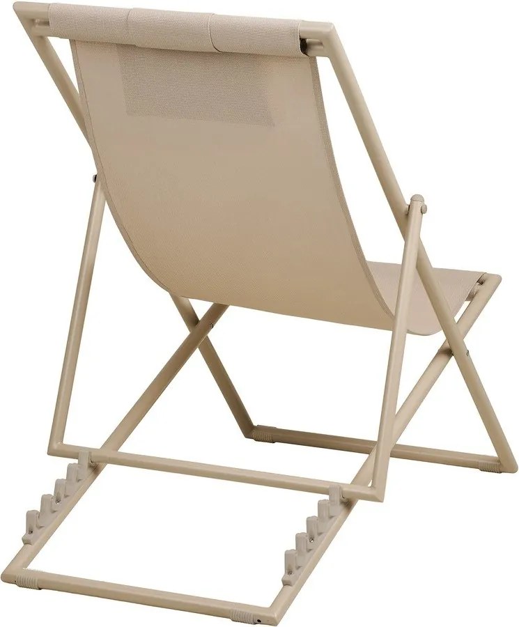 Beżowy metalowy leżak ogrodowy Curtis – House Nordic