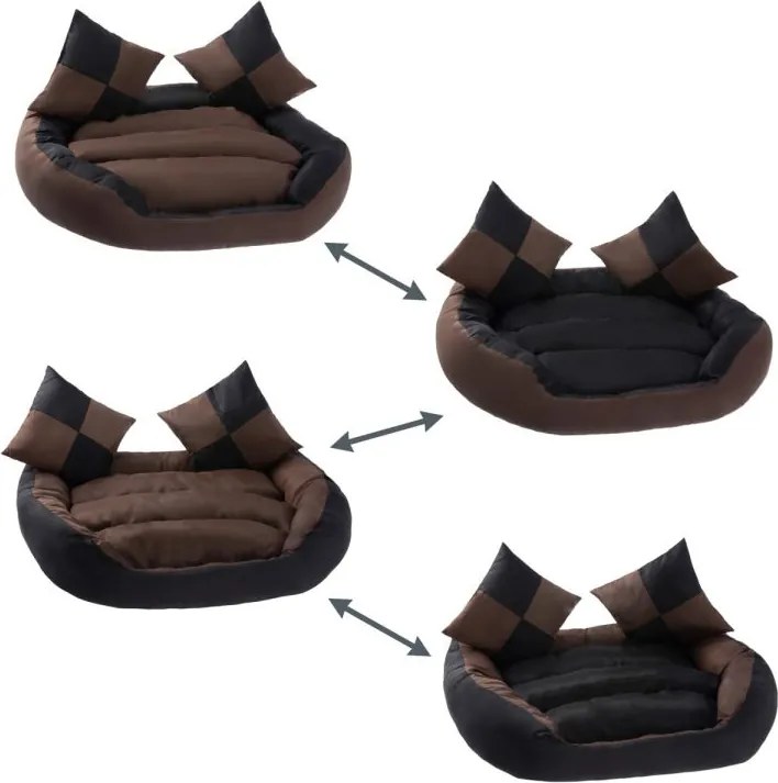 Petstuff Legowisko dla psa, czarno-brązowe, 65 x 50 x 20 cm