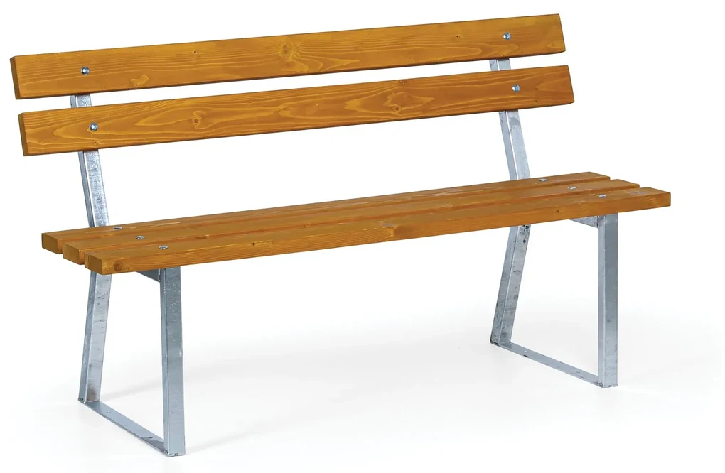 Ławka parkowa STANDARD z oparciem 1+1 GRATIS, ocynkowana, 1500 mm, limba