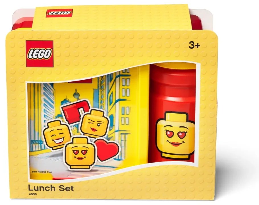 Zestaw żółto-czerwonego pojemnika na lunch i butelki LEGO® Iconic