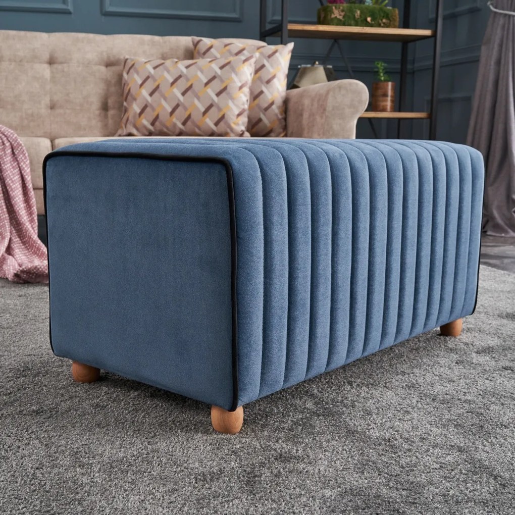 Stołek Mabel Pouf Niebieski