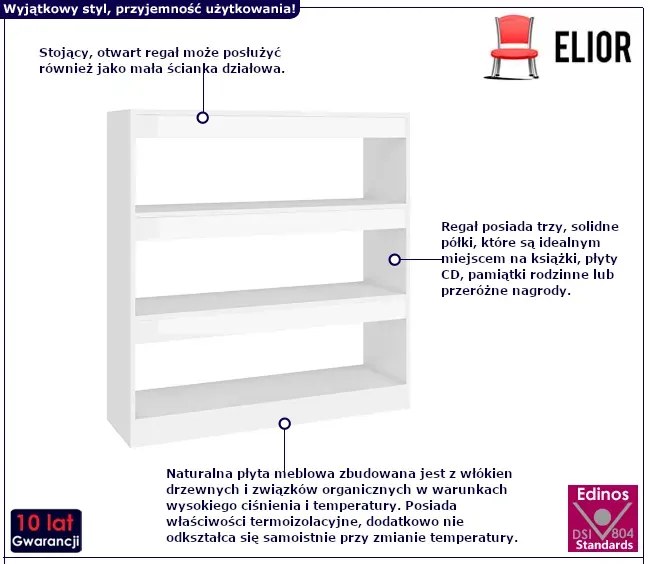 Regał do salonu biały z połyskiem - Blossom