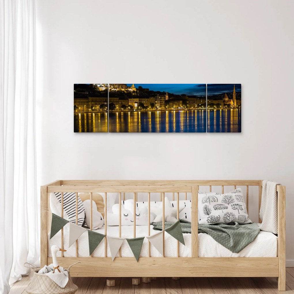 Obraz miasta nocą (170x50 cm)