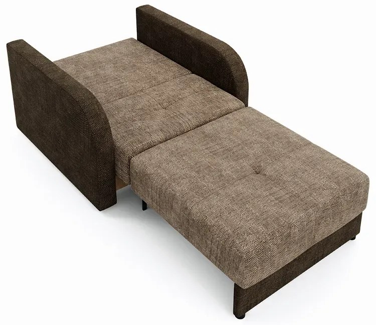 Rozkładana sofa jednoosobowa jasny brąz + ciemny brąz - Oves 3X