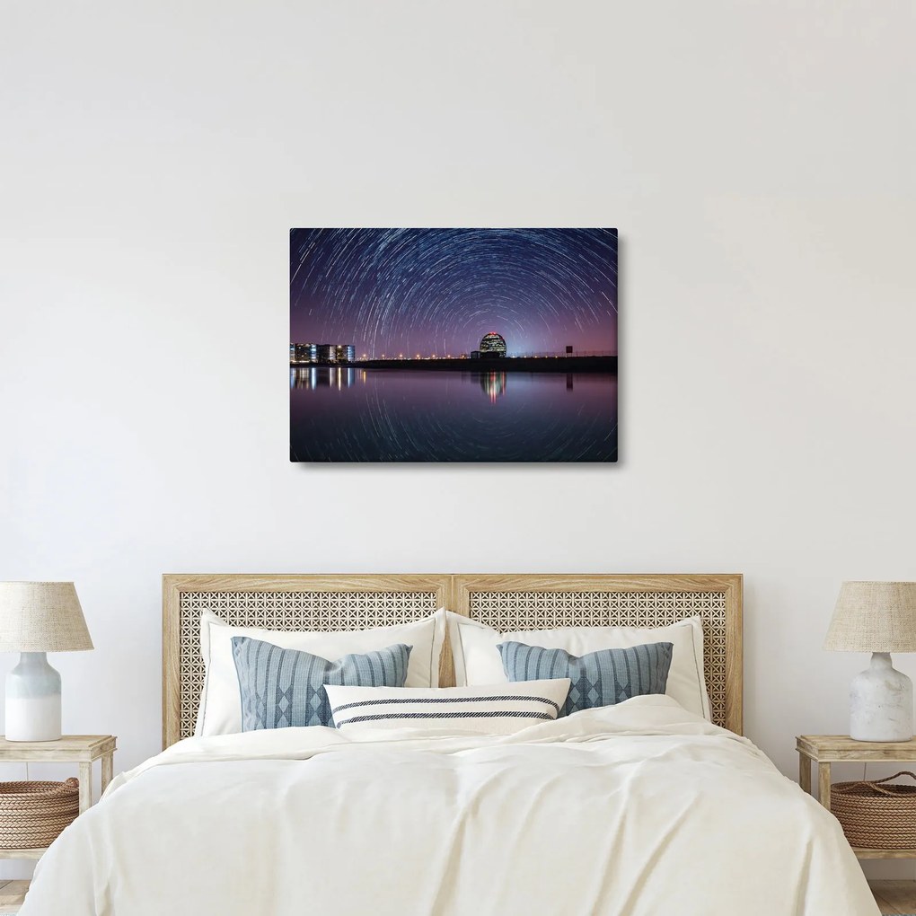 Obraz nocnego nieba z gwiazdami (70x50 cm)