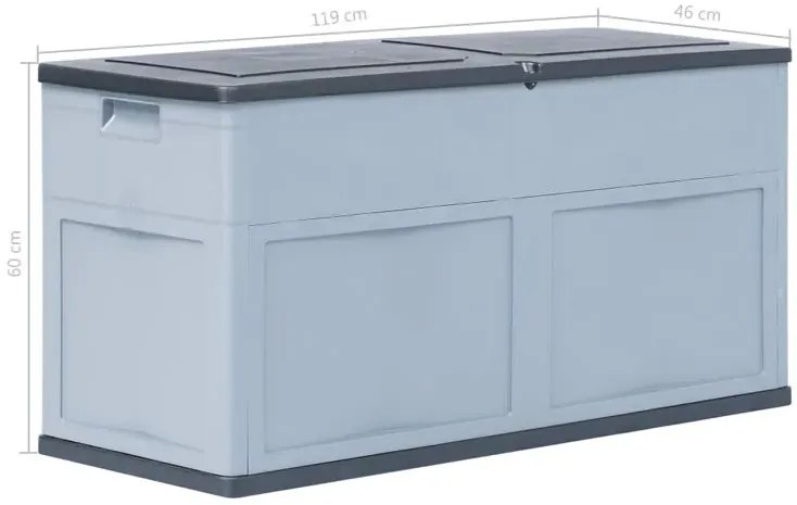 Szaro-czarna skrzynia ogrodowa 320L R4-E73