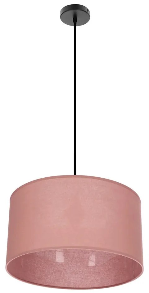 Różowa lampa wisząca z tekstylnym kloszem ø 40 cm Shanti – Candellux Lighting