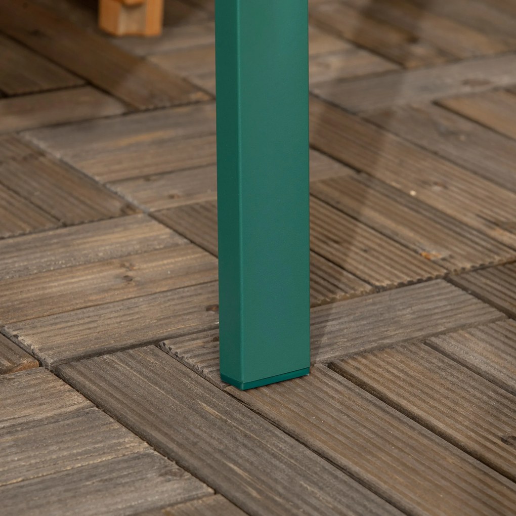 Outsunny Ławka Ogrodowa z Metalu dla 2 Osób, Odporna na Warunki Atmosferyczne, 127 cm x 63 cm x 83 cm, Zielona