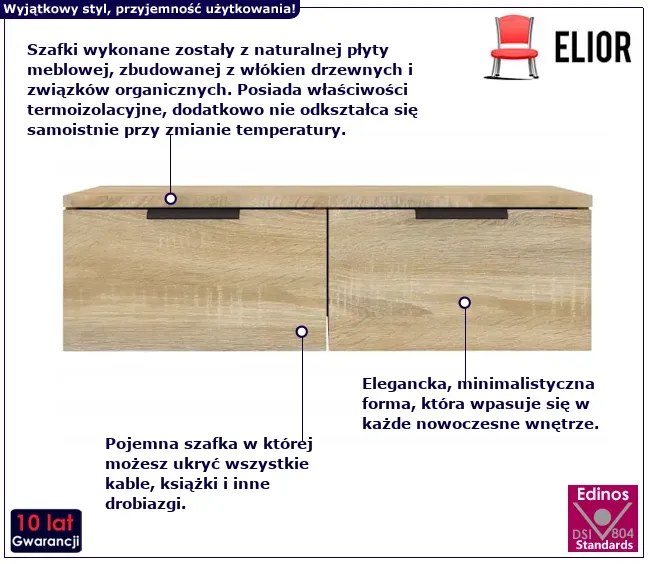 Nowoczesne szafki ścienne dąb sonoma - Altario