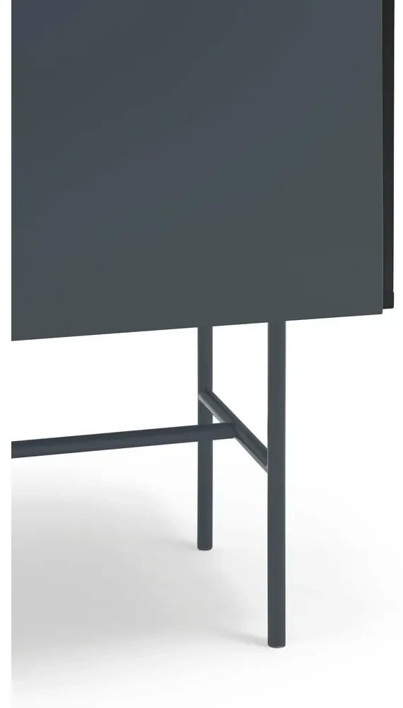 Czarno-antracytowa niska komoda z drzwiami przesuwnymi 180x91 cm Nube – Teulat