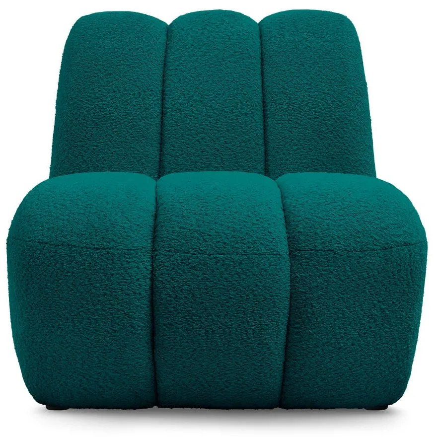 Turkusowy fotel z materiału bouclé Janissaire – Bobochic Paris
